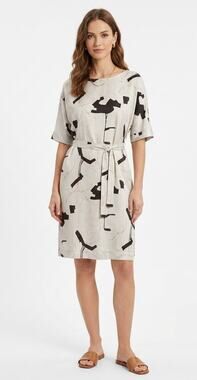 NWT Peserico Abstract Print Tie Waist Mini Dress IT 44 8 Luxe Italian Designer